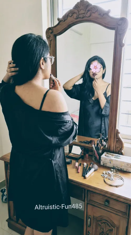 There’s something enchanting about watching her get ready… the calm, the focus, the little details. I could watch this scene all day, like my favorite game, but this one I never want to end.