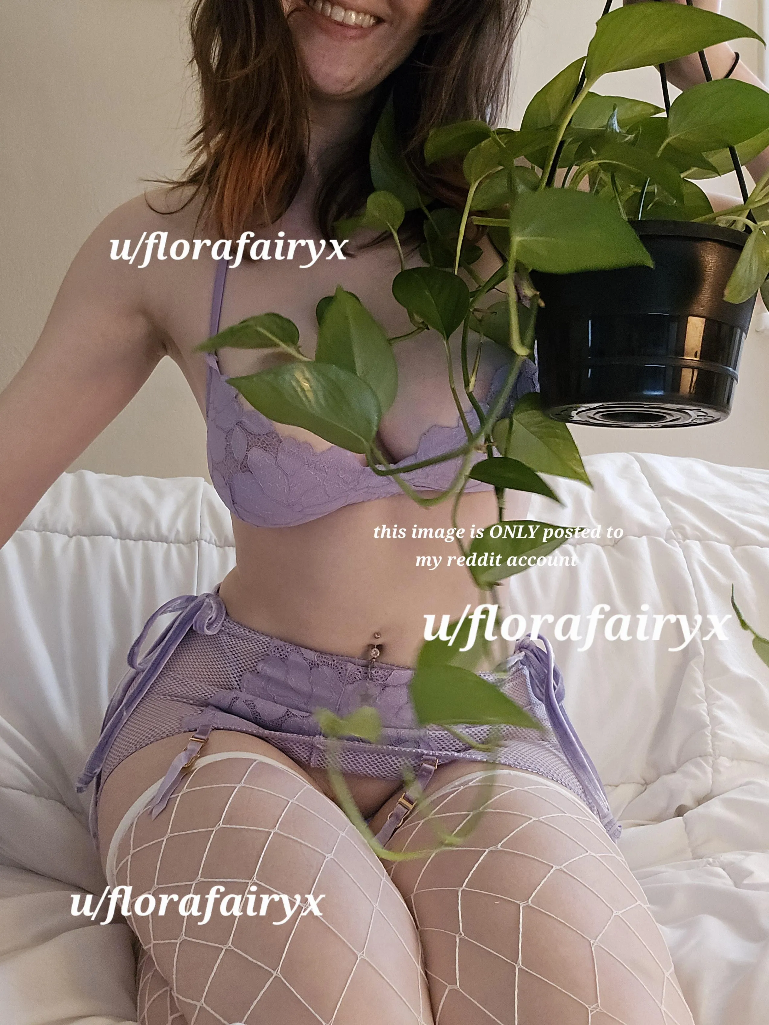 My plant is a pothos, but my lingerie is lavender 🪻🌱
