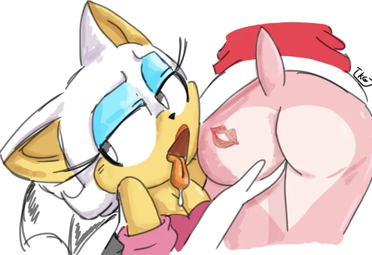 Rouge enjoying some cake (artist : TakHugo (me)