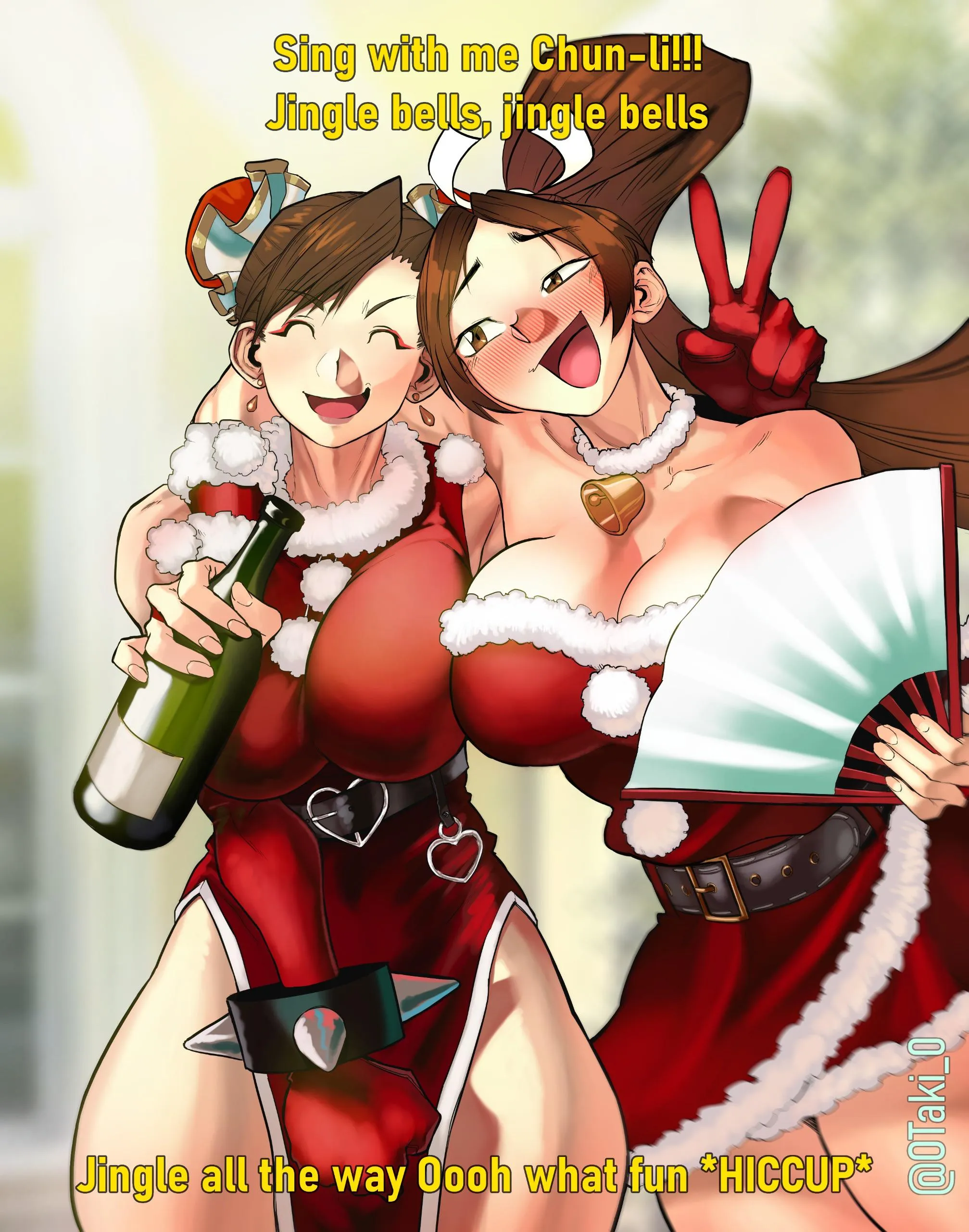 Chun-Li & Mai Christmas Party (otaki_0)
