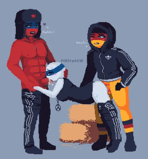 Russo-German Finnish Spitroast (By: PerseBlyat on Twitter)