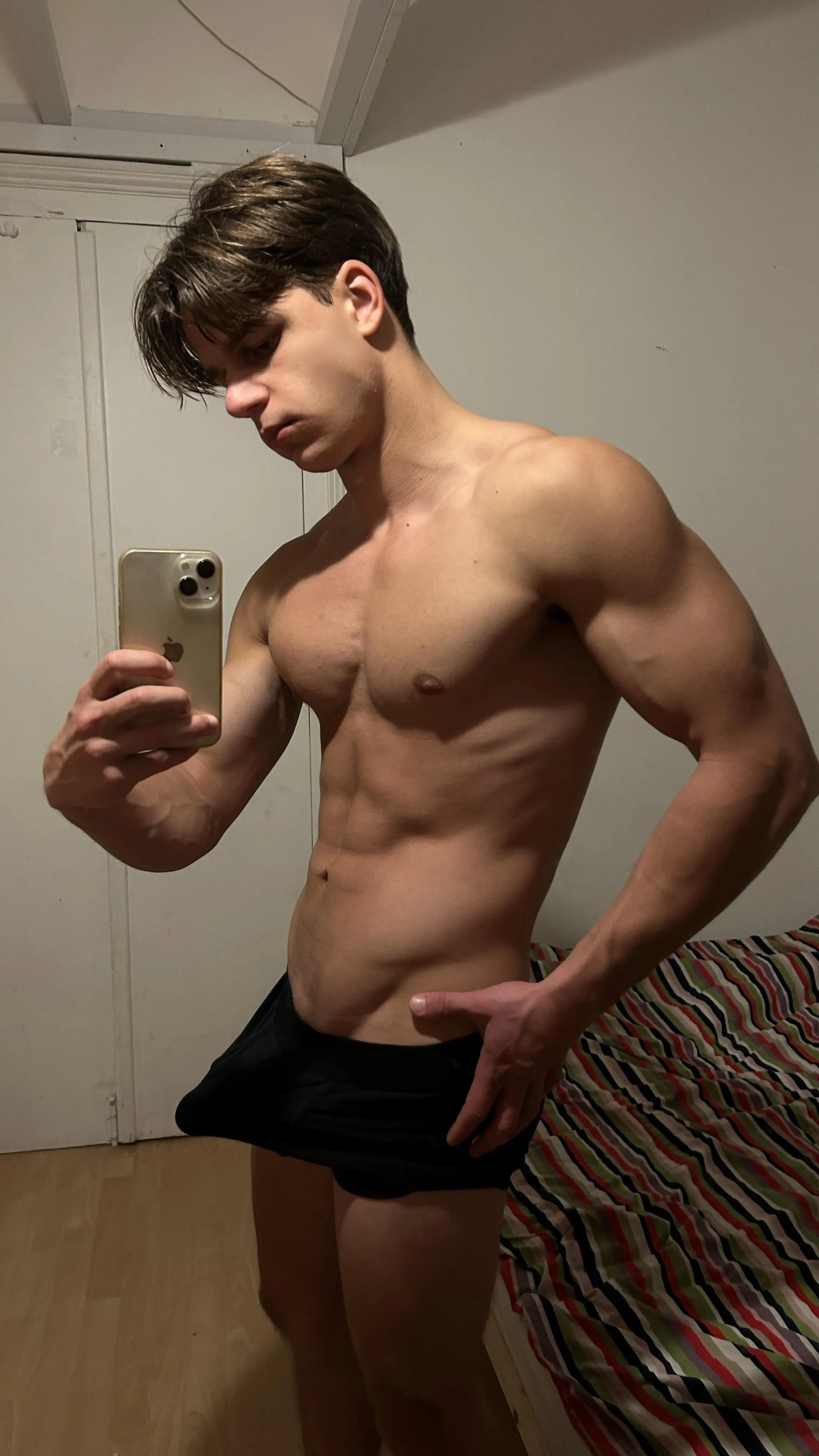 [20] Testing the stretch on these boxer briefs