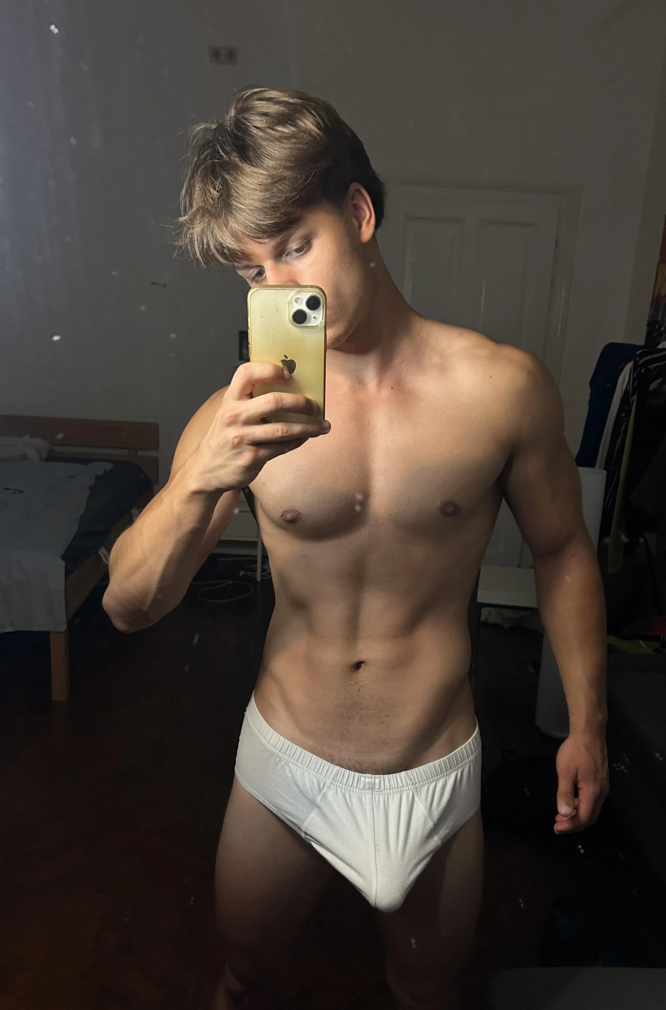 [20]Would you take them off me?