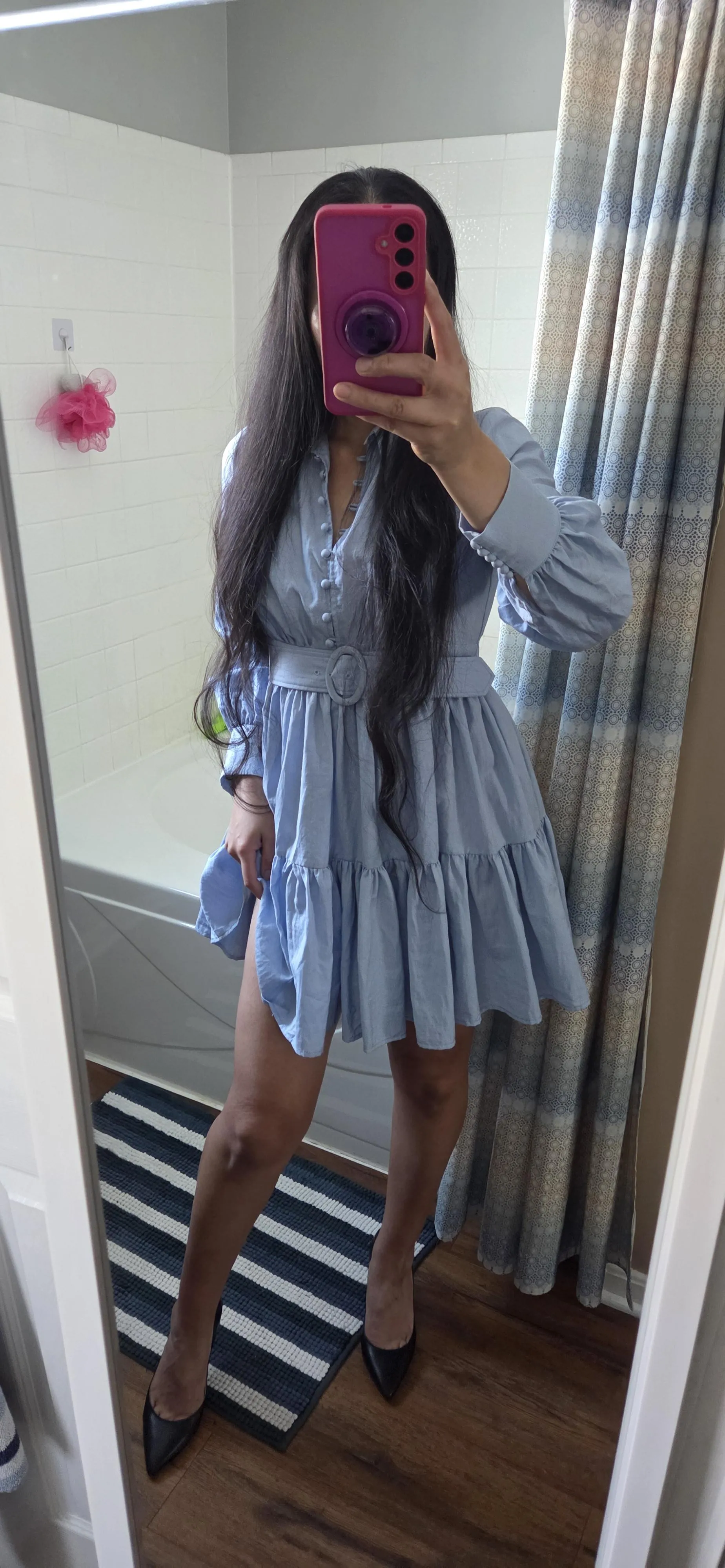 My legs make up for being completely covered up in this dress