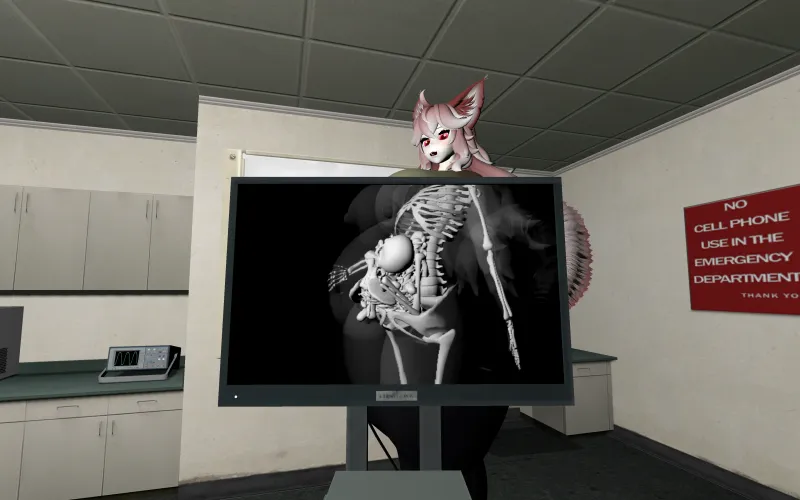 {Image} Naomi getting a post-vore Xray (Art by No_username18) [Fpred, Unknown prey, Oral Vore, Xray shot, fatal digestion]