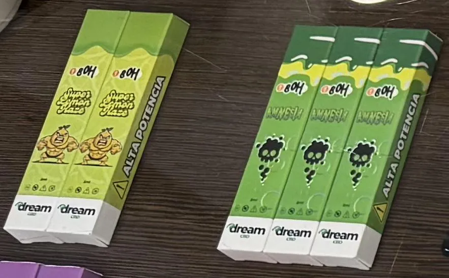 Anyone know what this is? Found in disposable vapes in a CBD shop in Spain, super strong.