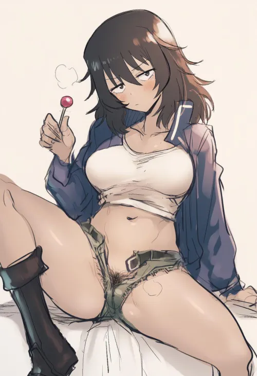 She's letting it all hang out (kobayashi3biker) [girls und panzer]