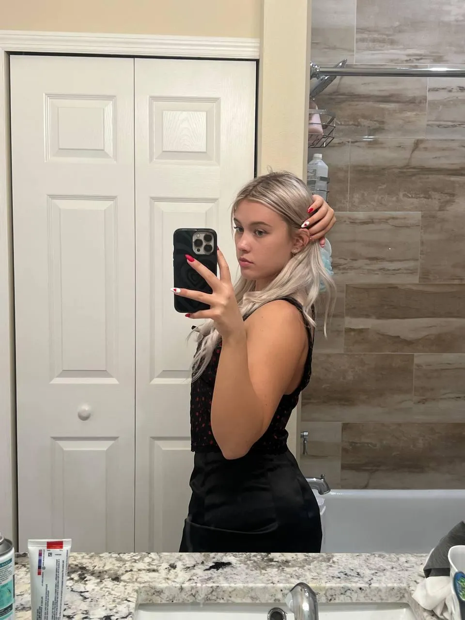 Sexy little hot blondie selfie