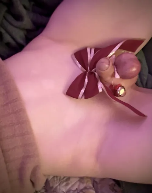 christmas themed banding and my tiny clitty :3 🎄