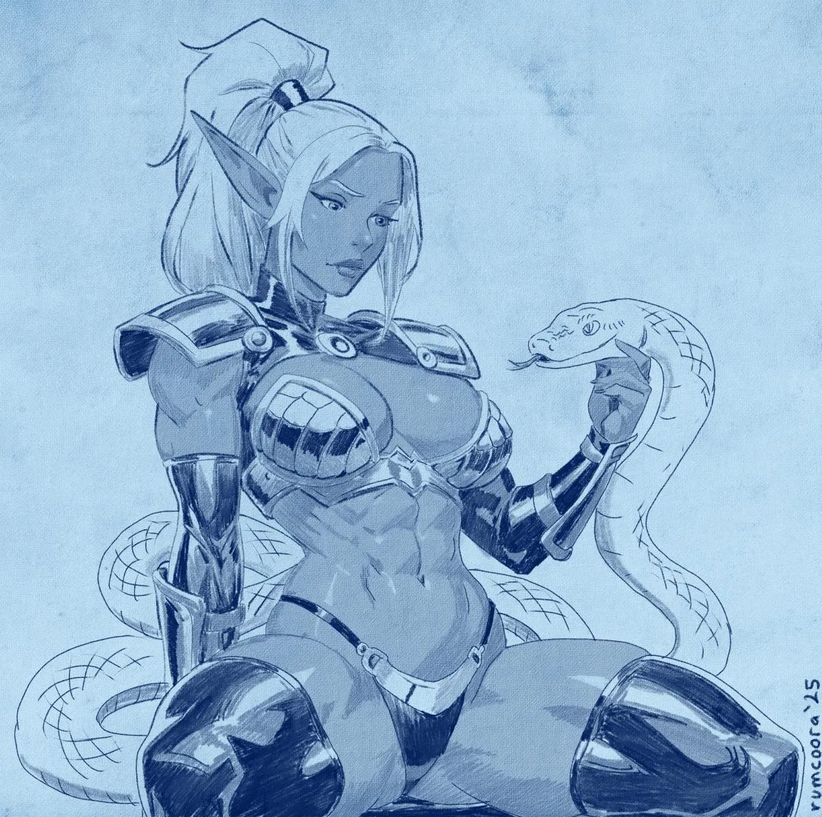 Dark Elf and a Pale Friend [by me]