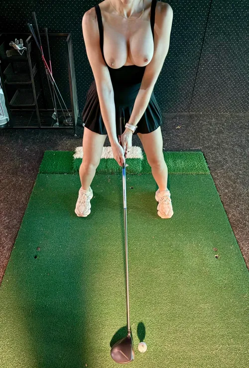 Gotta keep up my golf swing in this winter weather