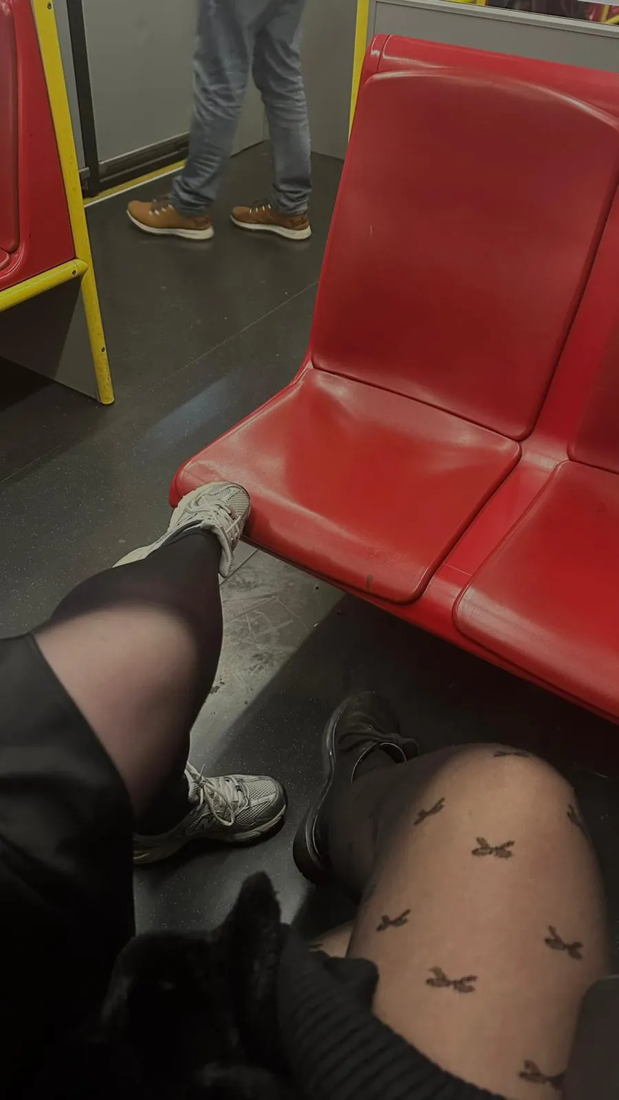 morning commute 😌 my best friend is also into tights now
