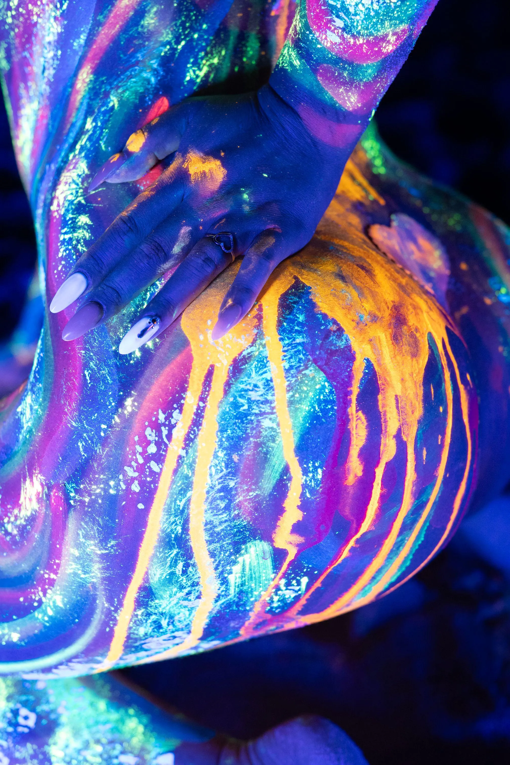 Cosmic neon drip close up✨