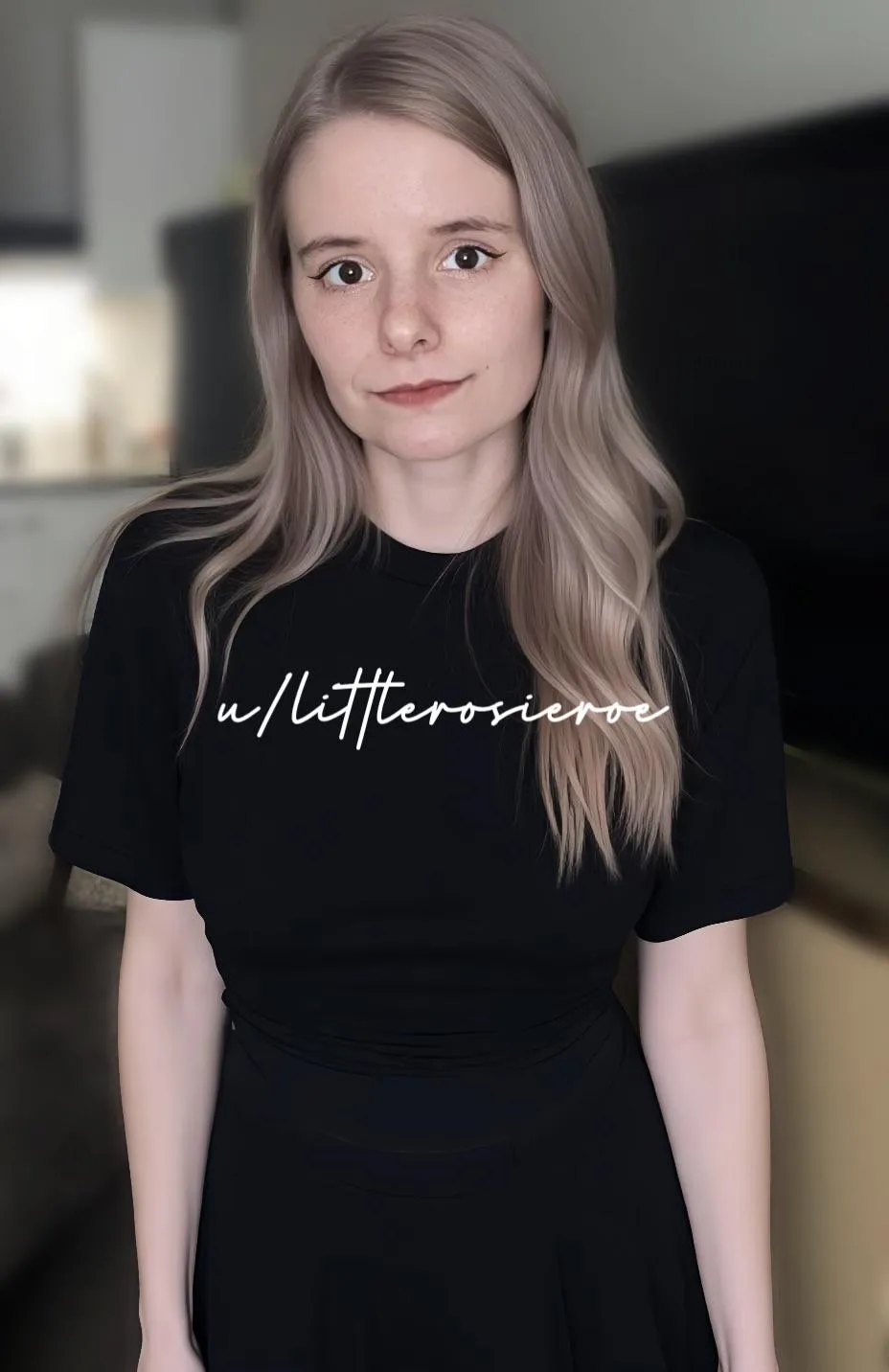 Soft smile, steady gaze… you already know what this look costs.