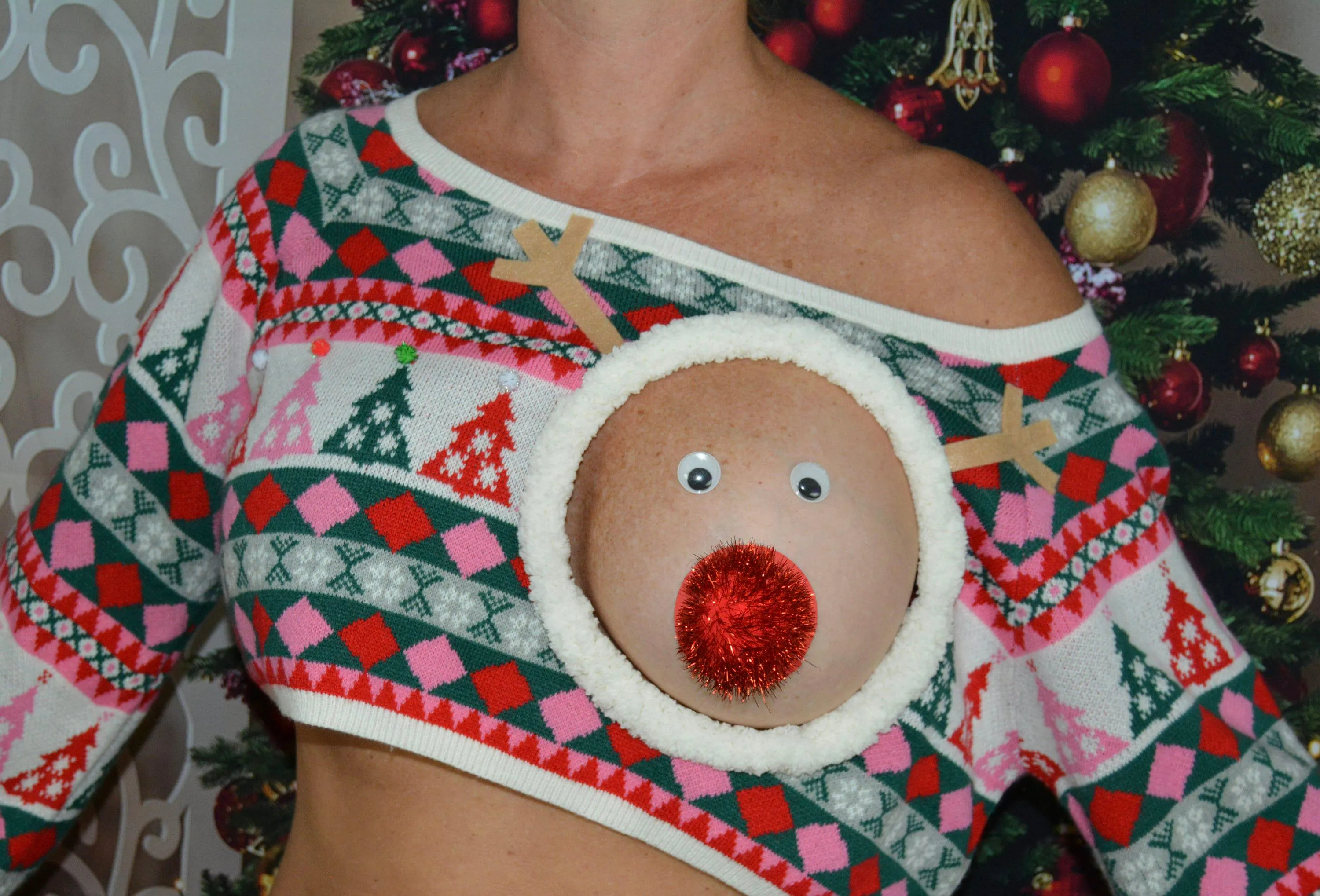A one boob hole crop-top?  For Christmas?  The perfect outfit!