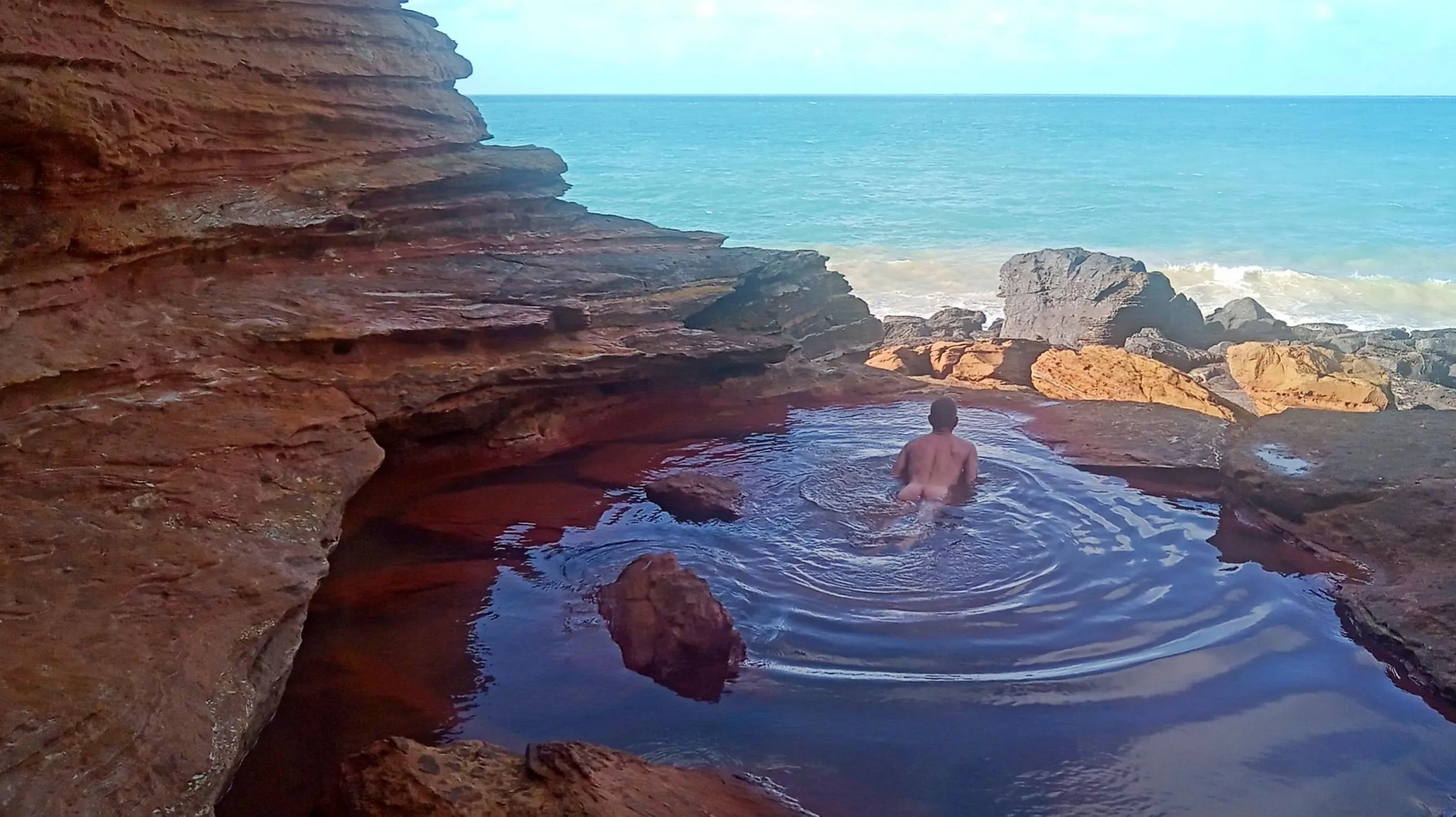 Quick dip in the rock pool to cool off...