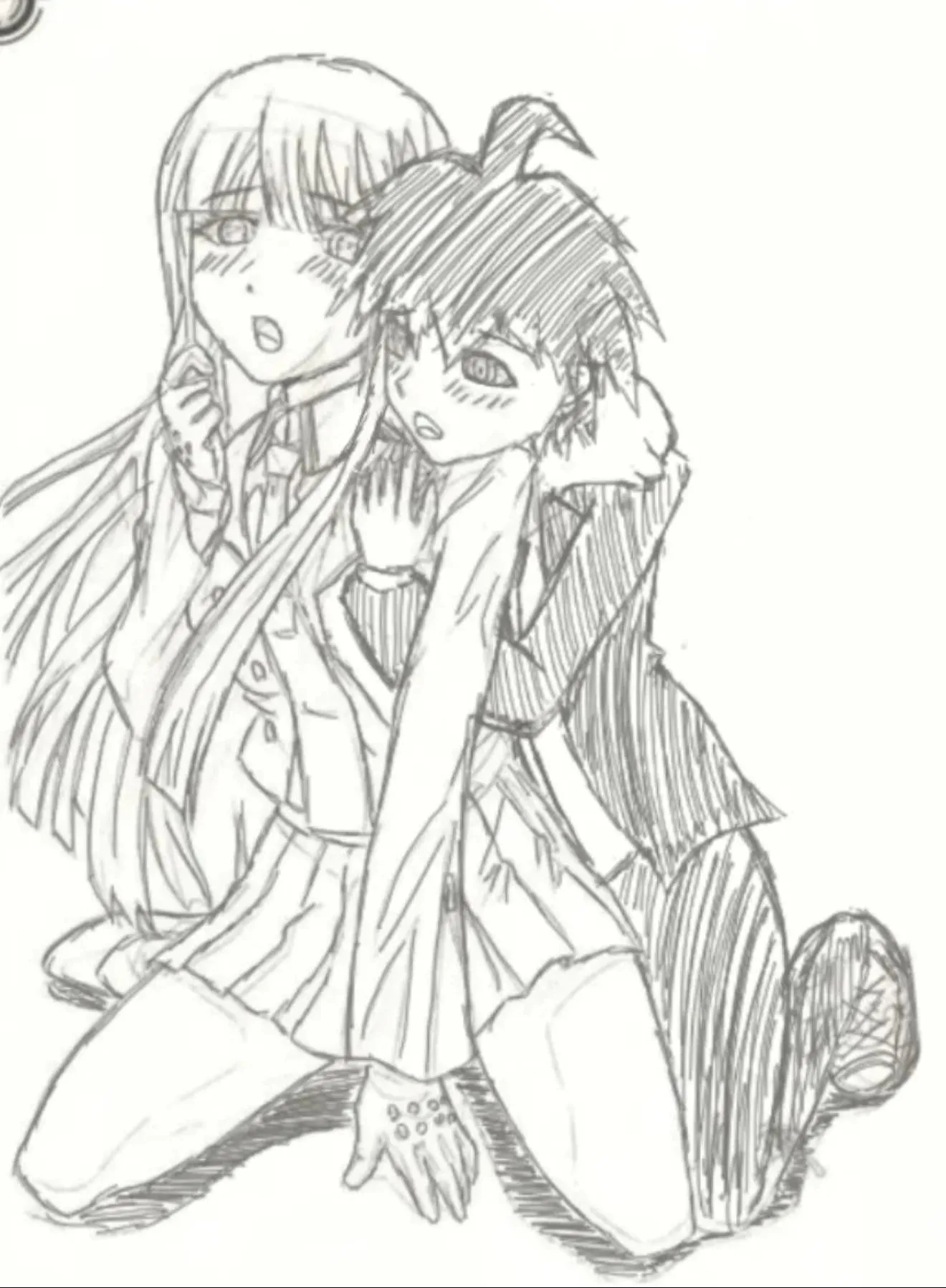 Makoto touches and feels Kyoko’s sexy body from behind and makes her moan~