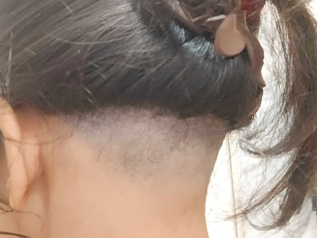 my boyfriend shaved my undercut for the first timeee