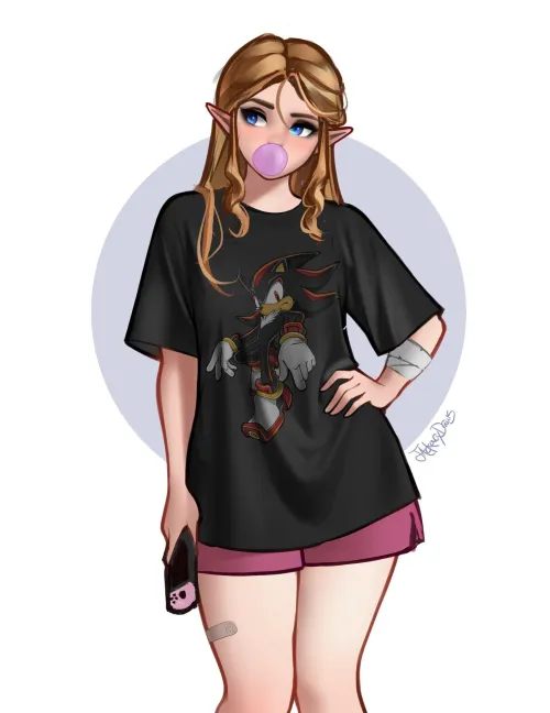 Gamer Zelda (JackaryDraws)