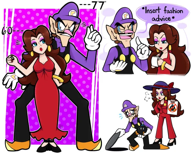 Pauline and Waluigi ❤💜 (miss psyson)
