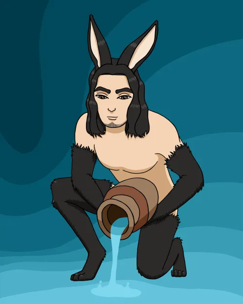 Bunny Boy Jack Pouring Water from a Jar