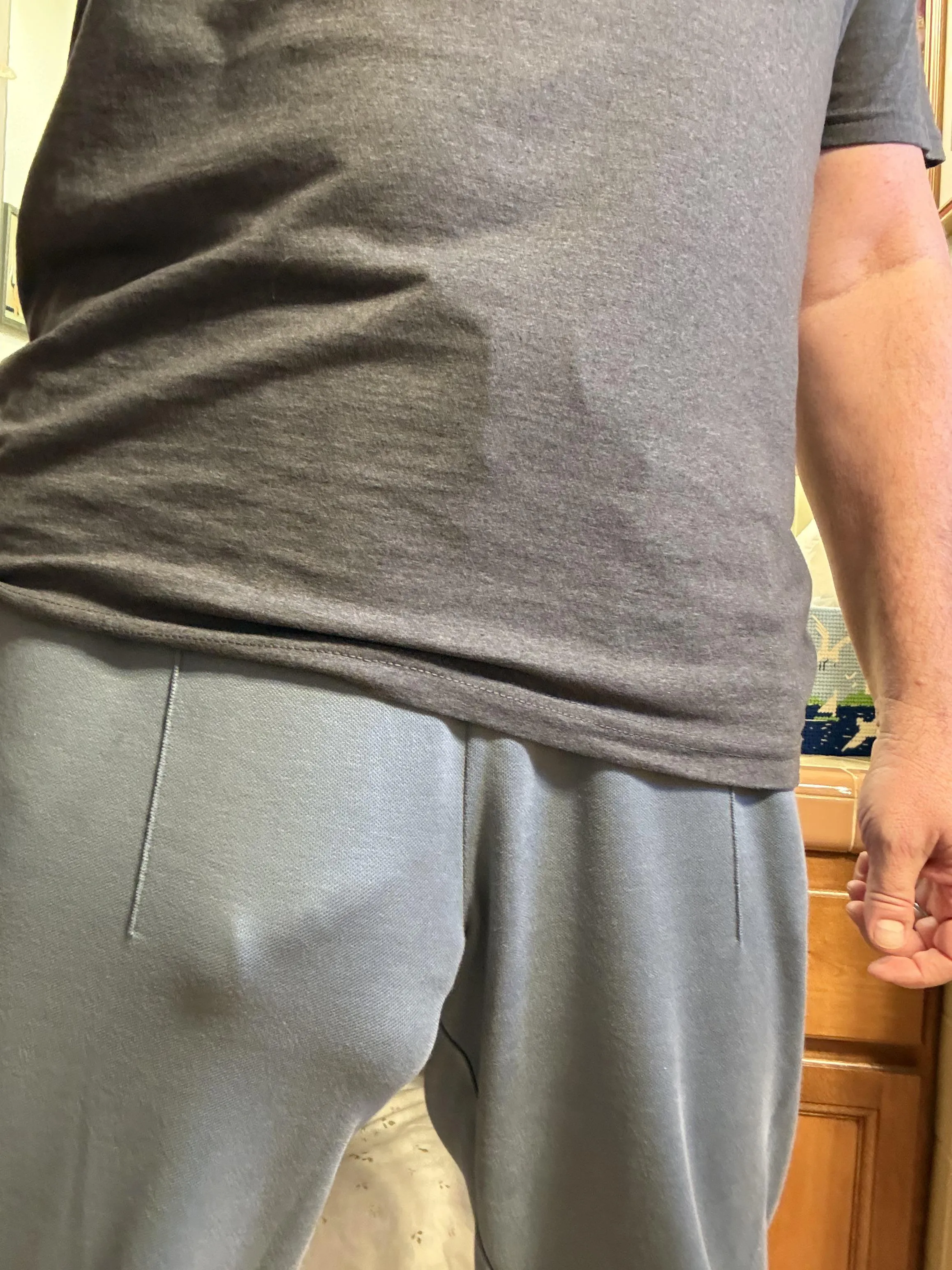 Definitely a day for gray sweatpants