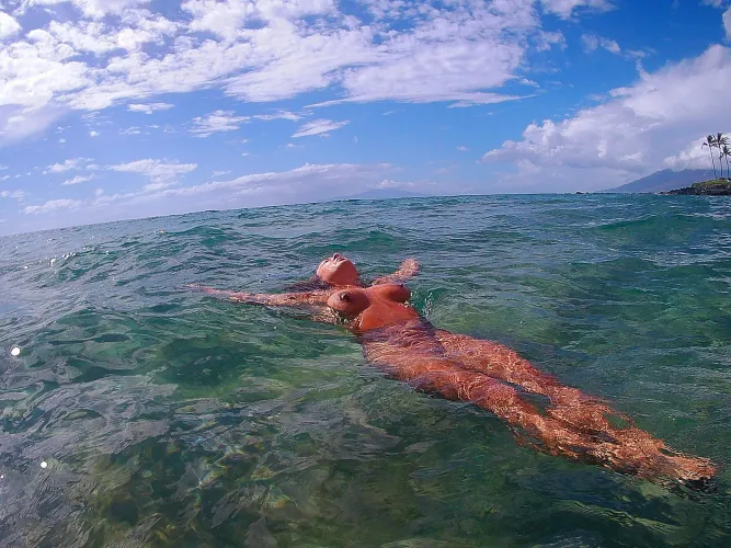 Floating in the ocean