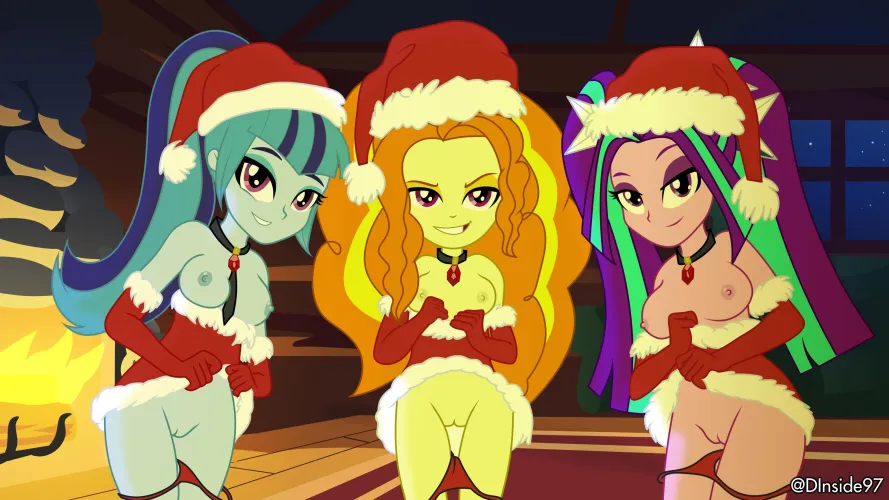 Santa babes flashing tits and pussies (Deadinside97)