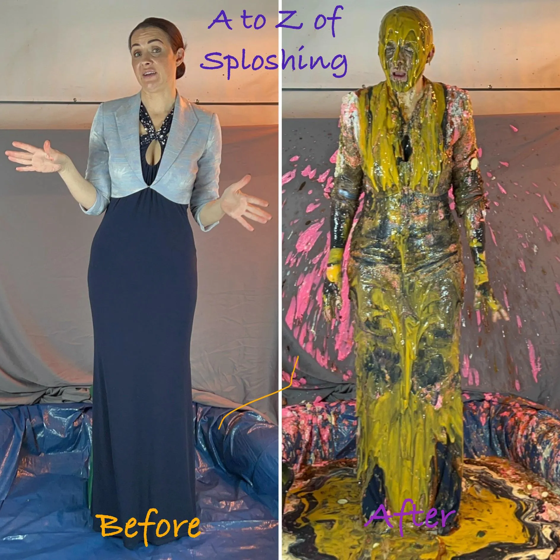 Tonight’s new WAM scene sees me finally take on the infamous ‘A to Z of Sploshing’ challenge!! 26 messes, one for every letter of the alphabet! From A is for apple sauce to F is for fish, to N is for nacho cheese! Don’t mess this truly epic Splos