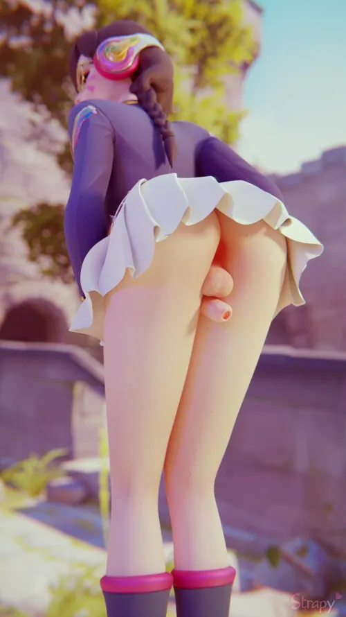 D.Va no panties upskirt (Strapy)