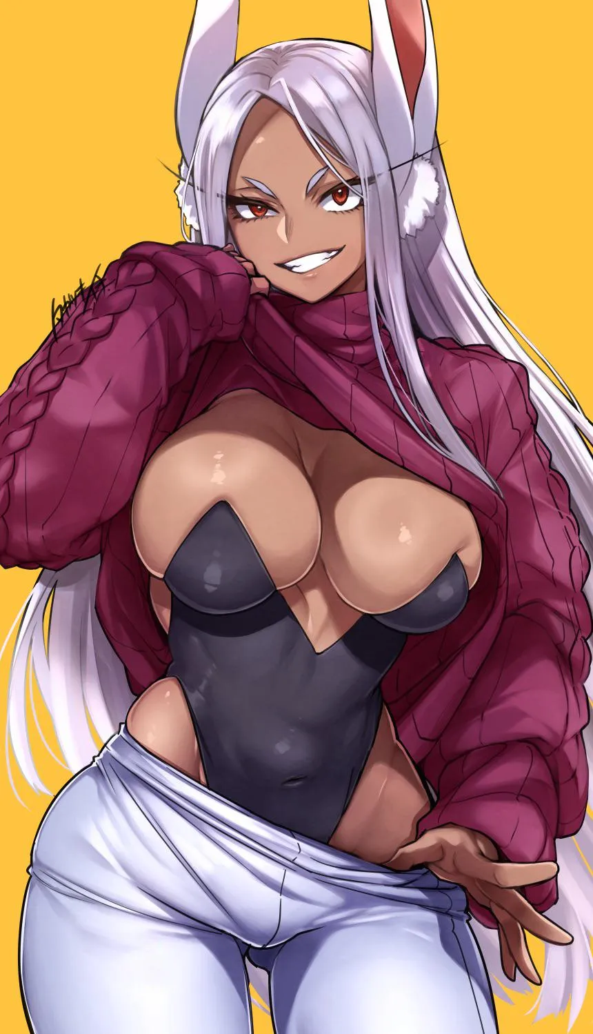 Showing what’s under her clothes