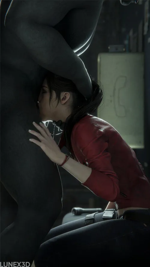 Claire deepthroats Mr. X (LuneX3D)