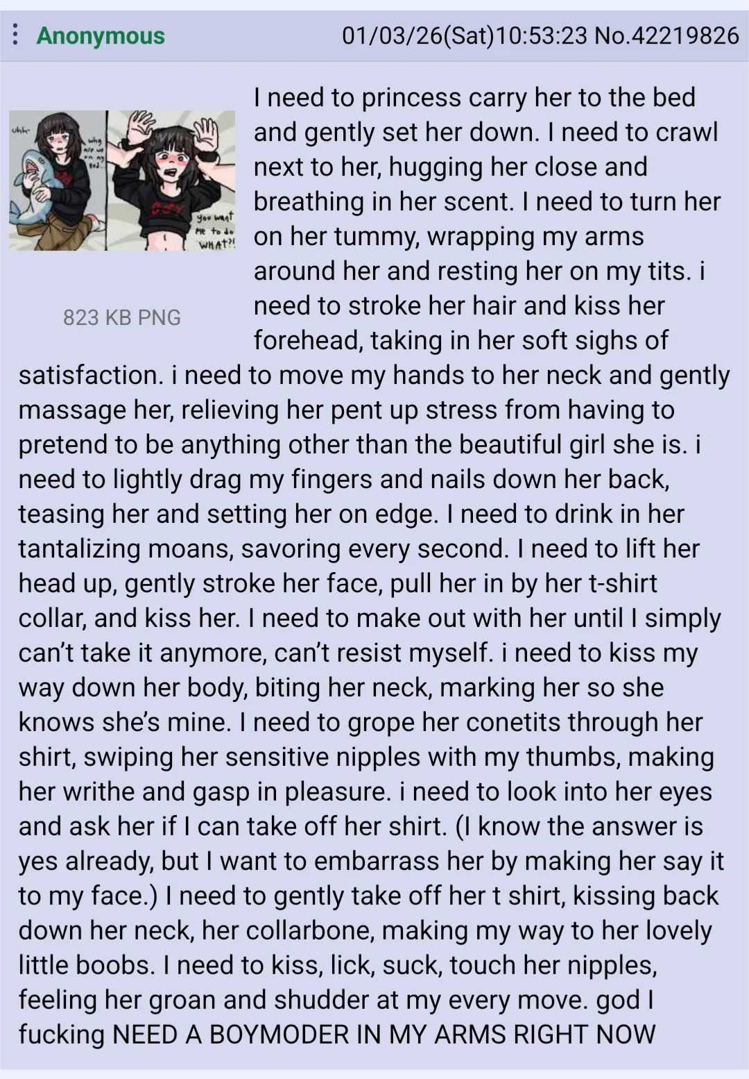 > I fucking NEED A BOYMODER IN MY ARMS RIGHT NOW