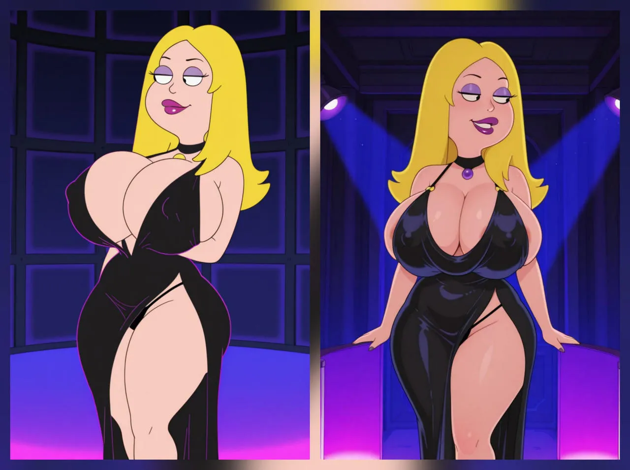 Mom Francine wearing fancy dress