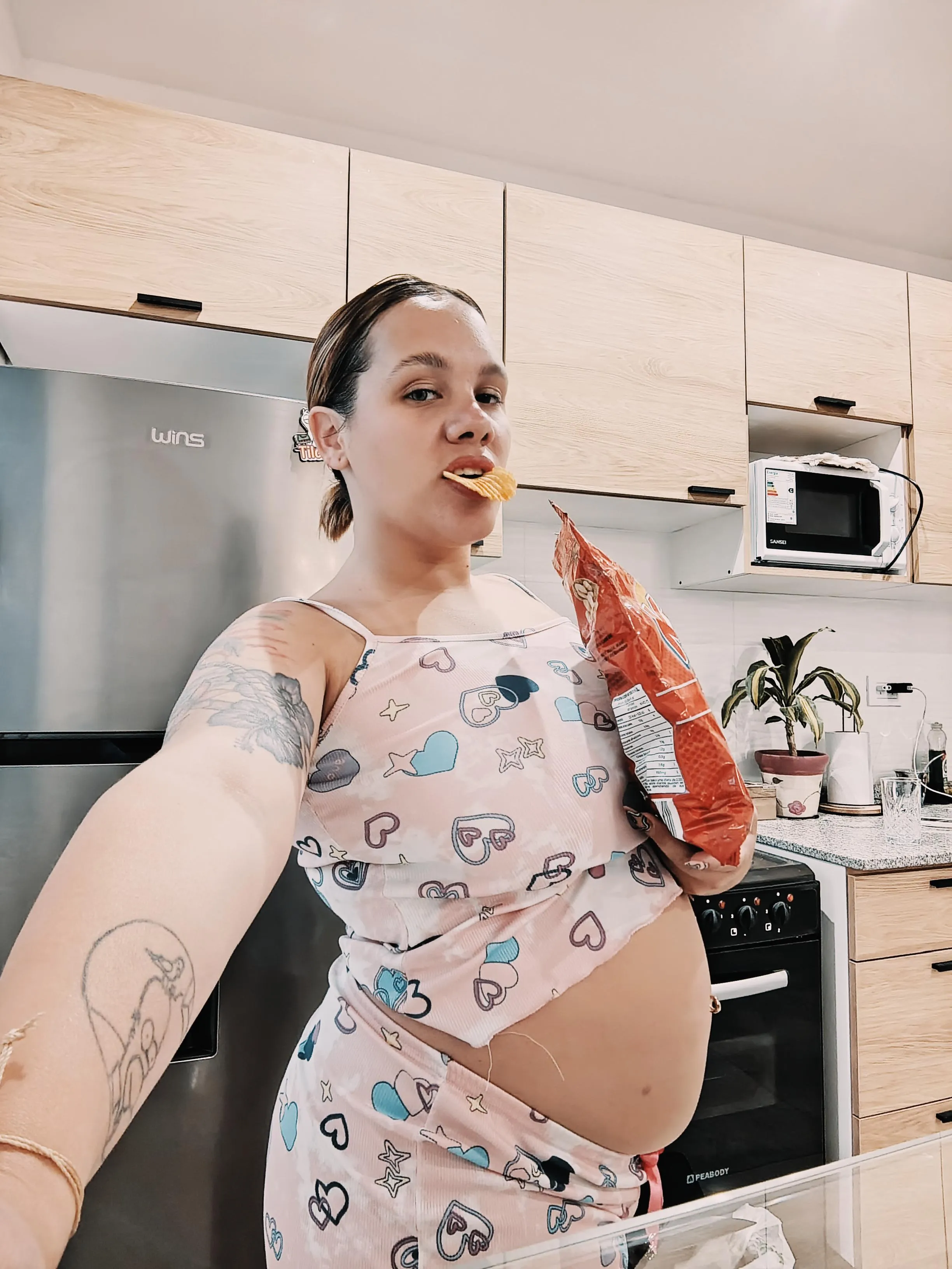 My family sees me and says, 