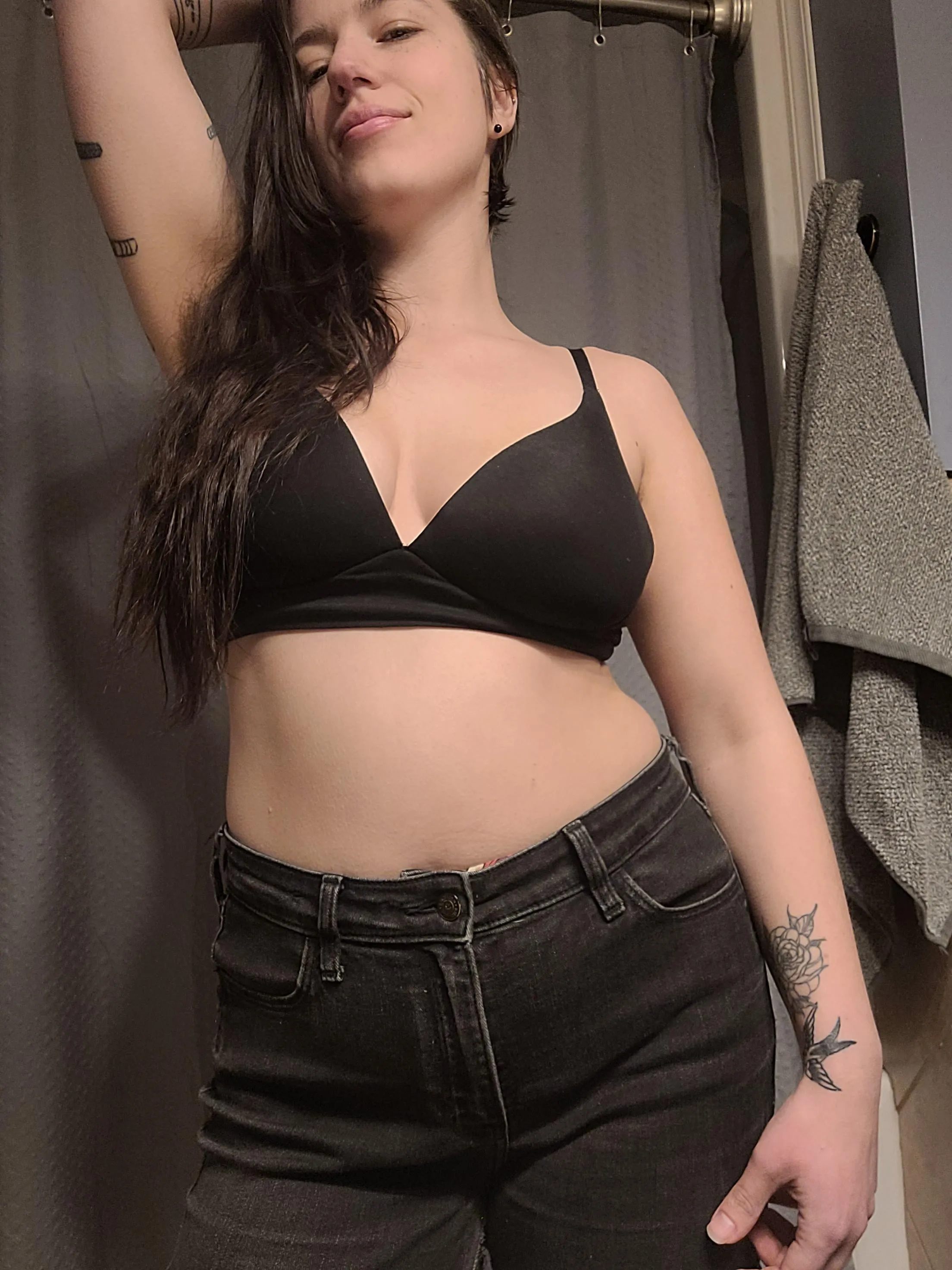 Normal, simple picture of me in my black bra