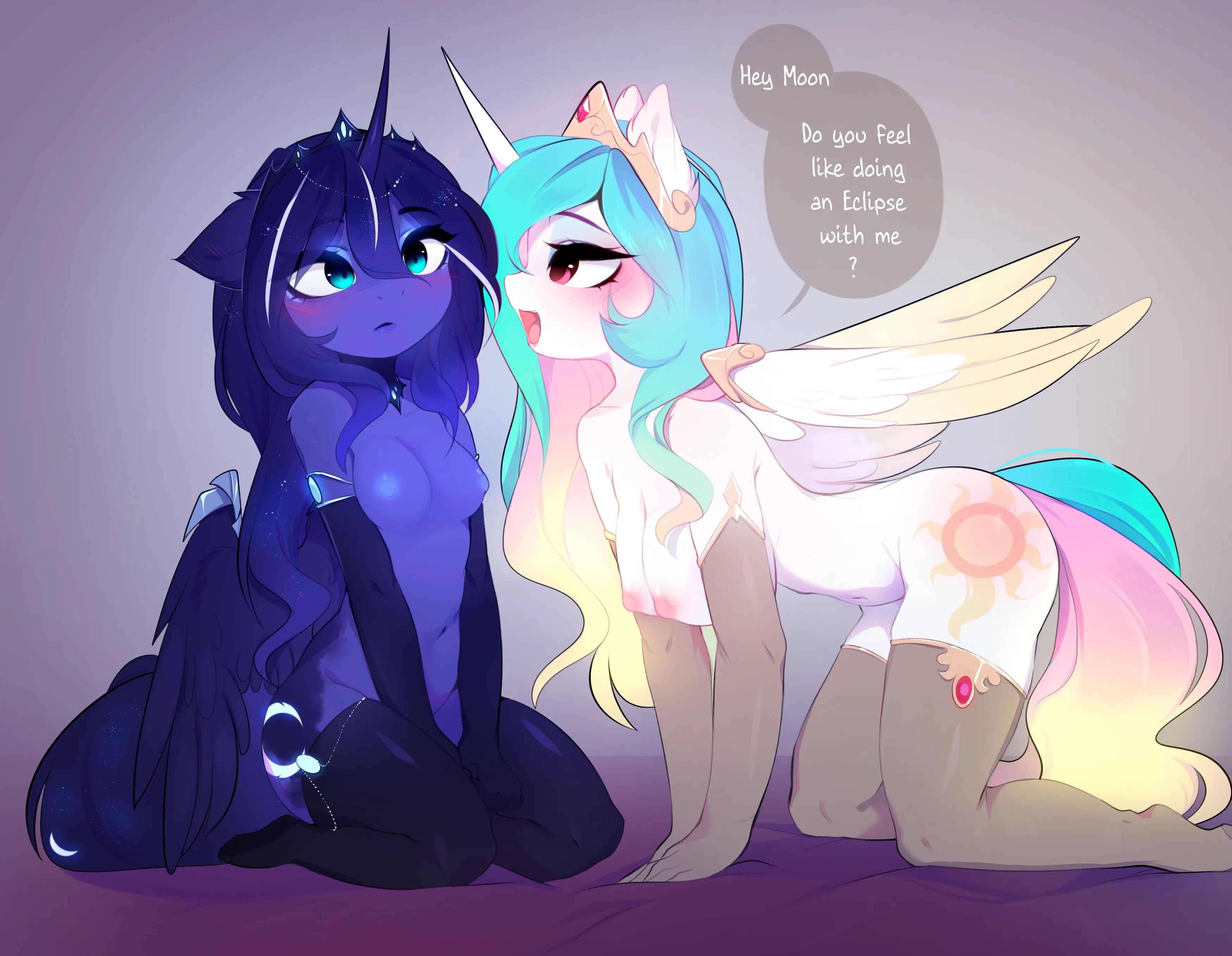 Princess Celestia has a proposition for Princess Luna (Magnaluna)