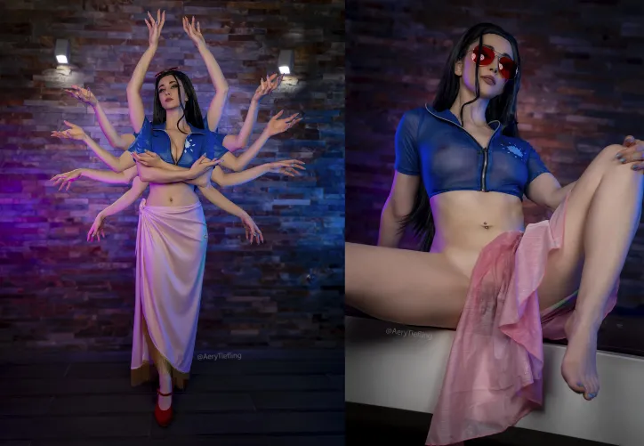 The depictions of deities with multiple arms represents their godly attributes, as often each arm holds an item symbolizing an aspect of life that the divinity is responsible for.