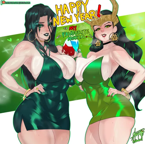 Hela x Lady Loki wishing You a Happy New Year! (Shinda292) [Marvel Rivals]