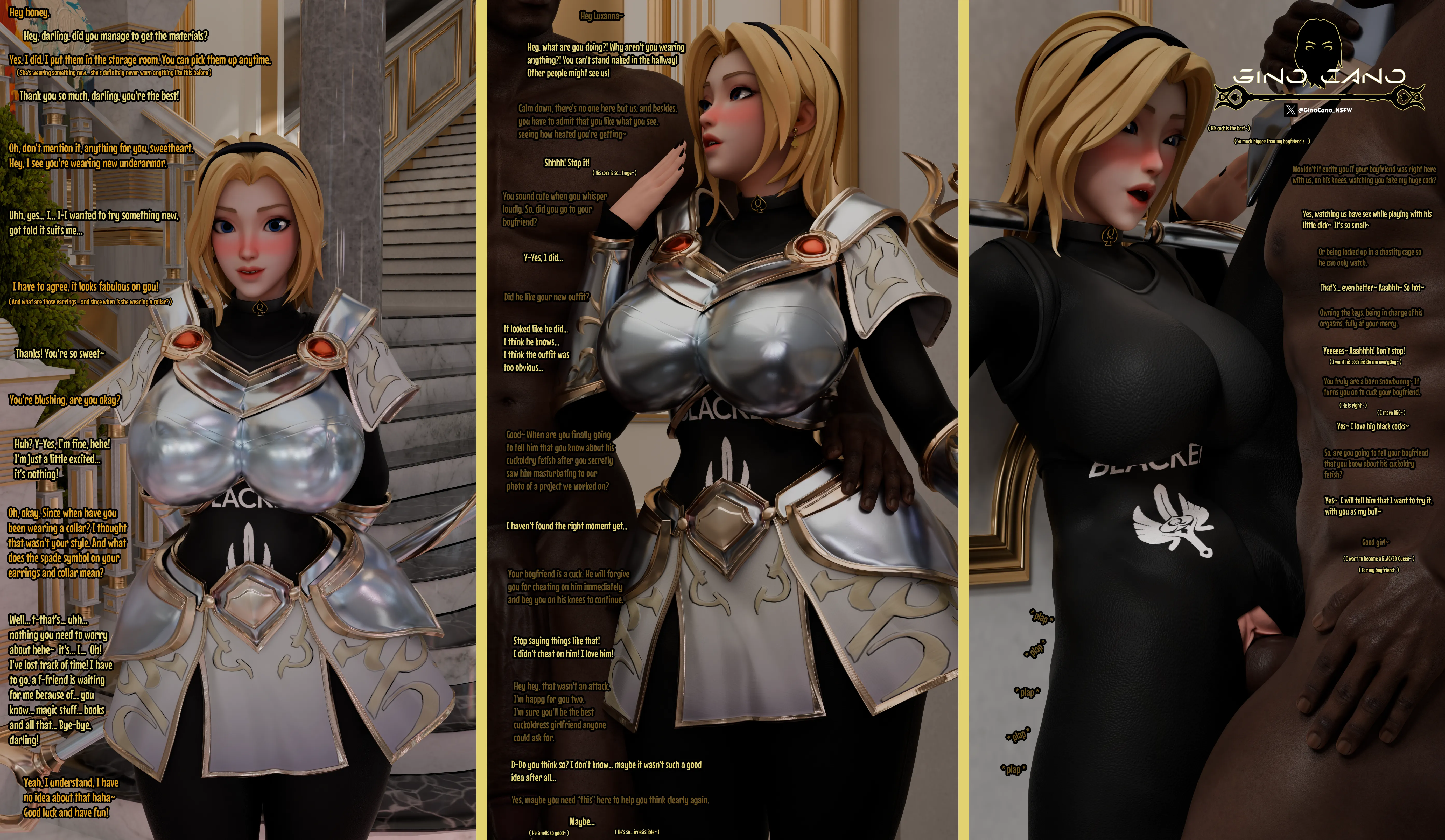 Lux being curious about her bf's secret fetish, trying it out behind his back first to have an opinion of it | Artist:GinoCano_NSFW