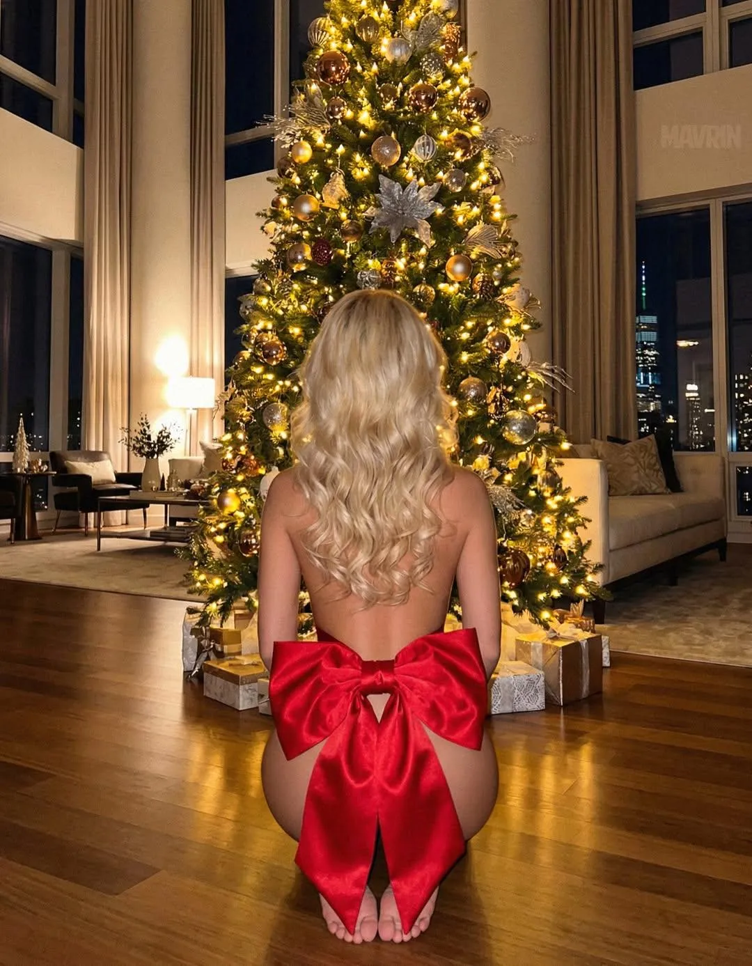 Underneath the Christmas treet