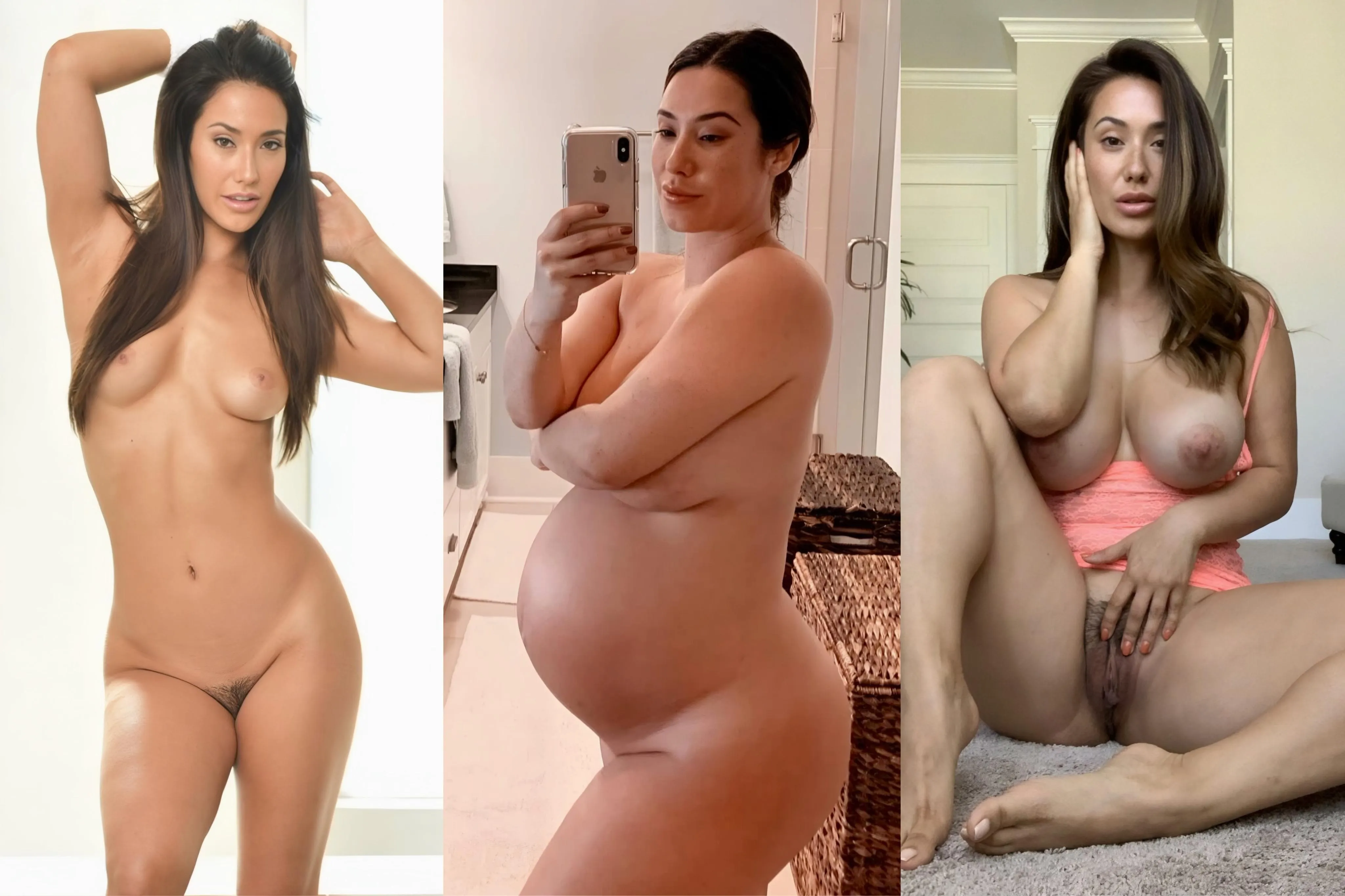 Eva Lovia before, during, and after pregnancy