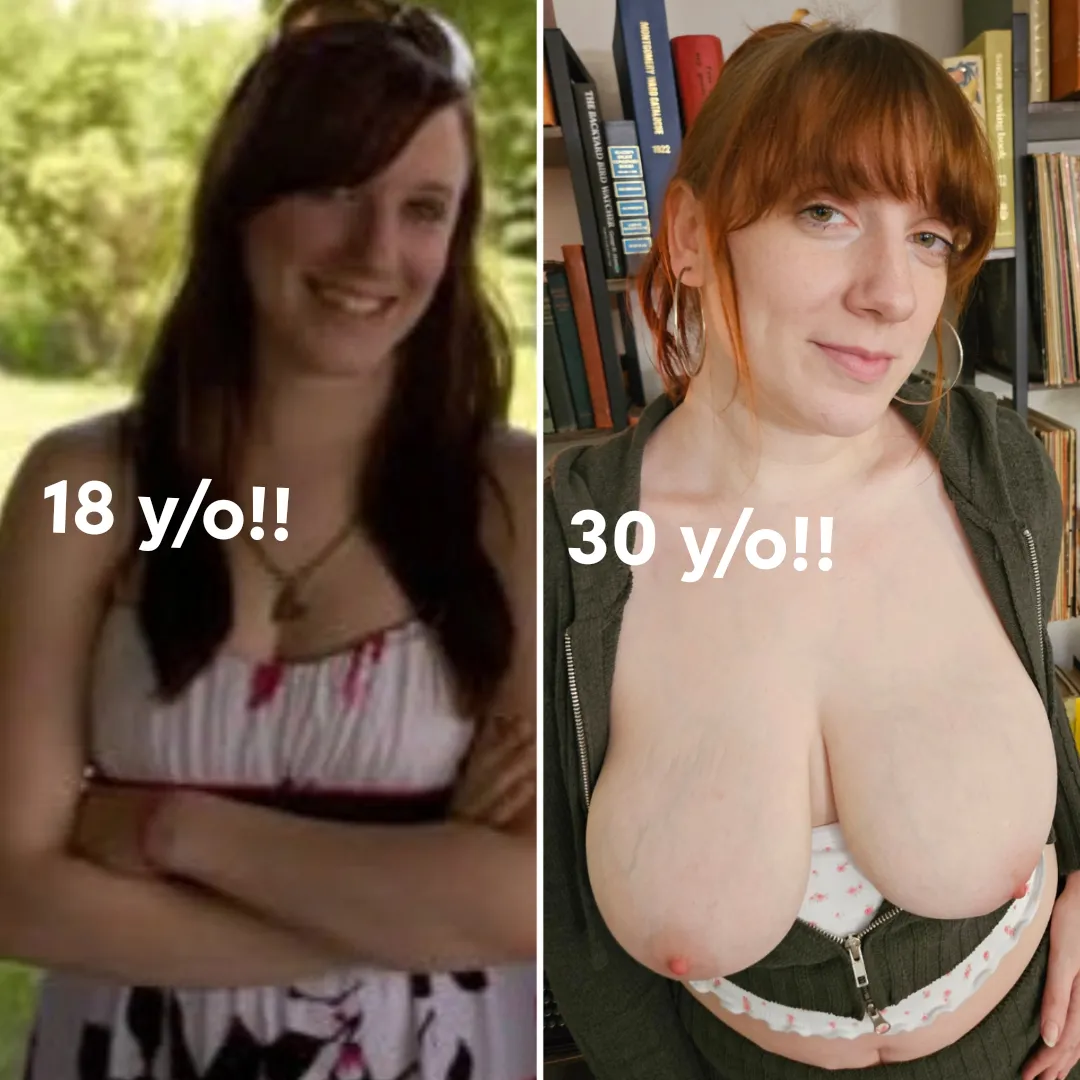 From a B to an F cup... my husband says swallowing cum makes them grow lol