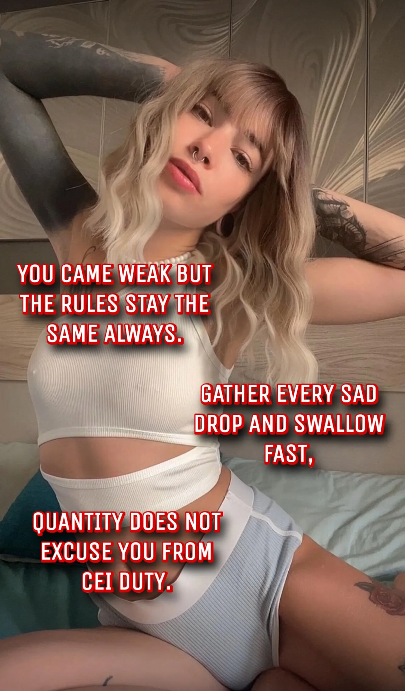 Rules stay the same: Swallow all your load!