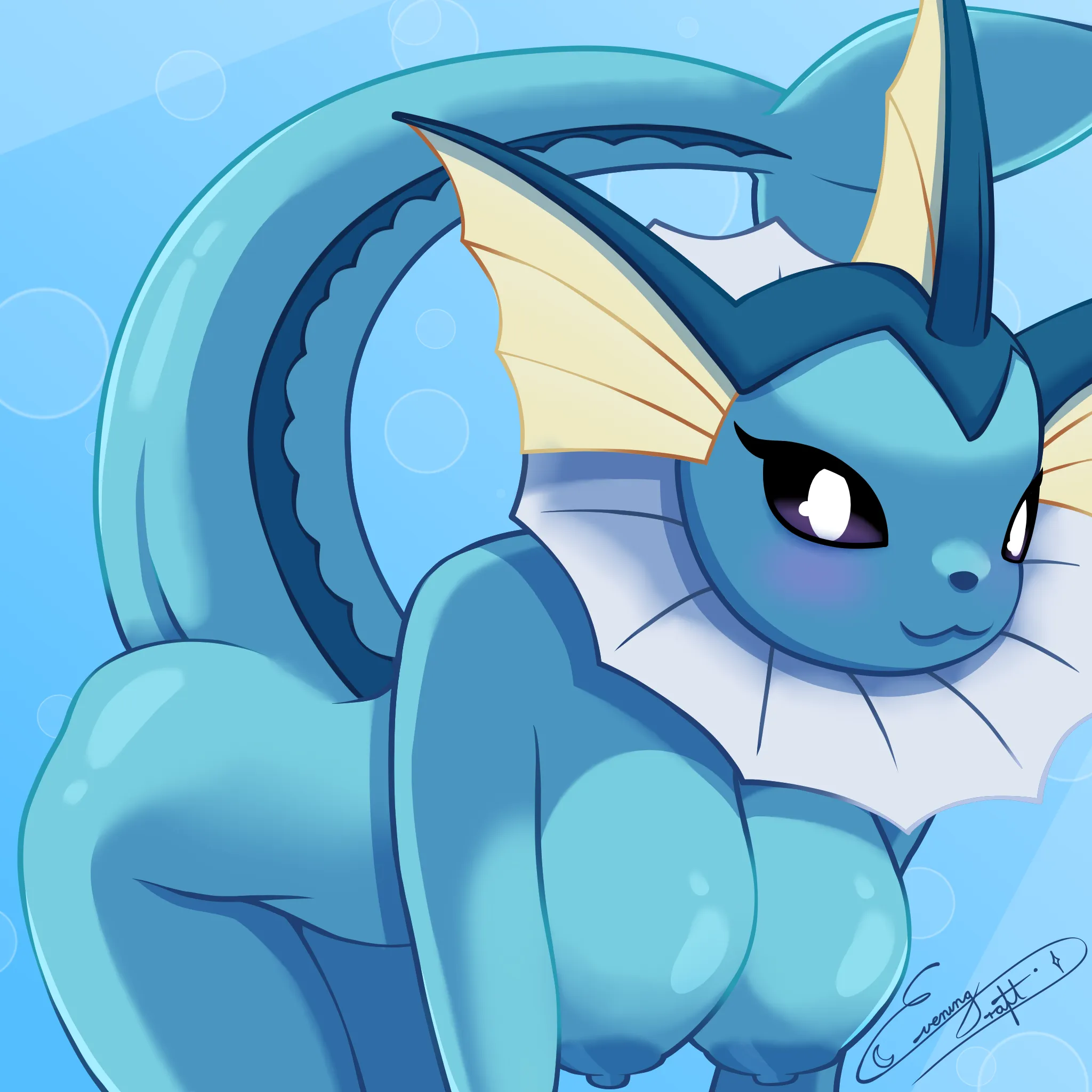 Drawing every Pokemon (16/1025) - Vaporeon [OC]