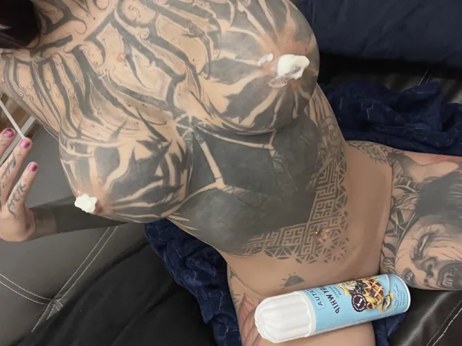 All my tattoos whisper your name... cock