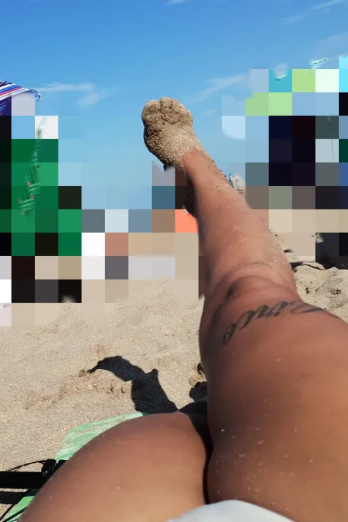 my feet full of sand