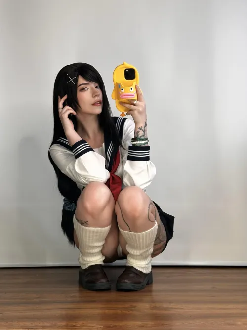 Tifa (Final Fantasy) school uniform by me [BakaFuwa]