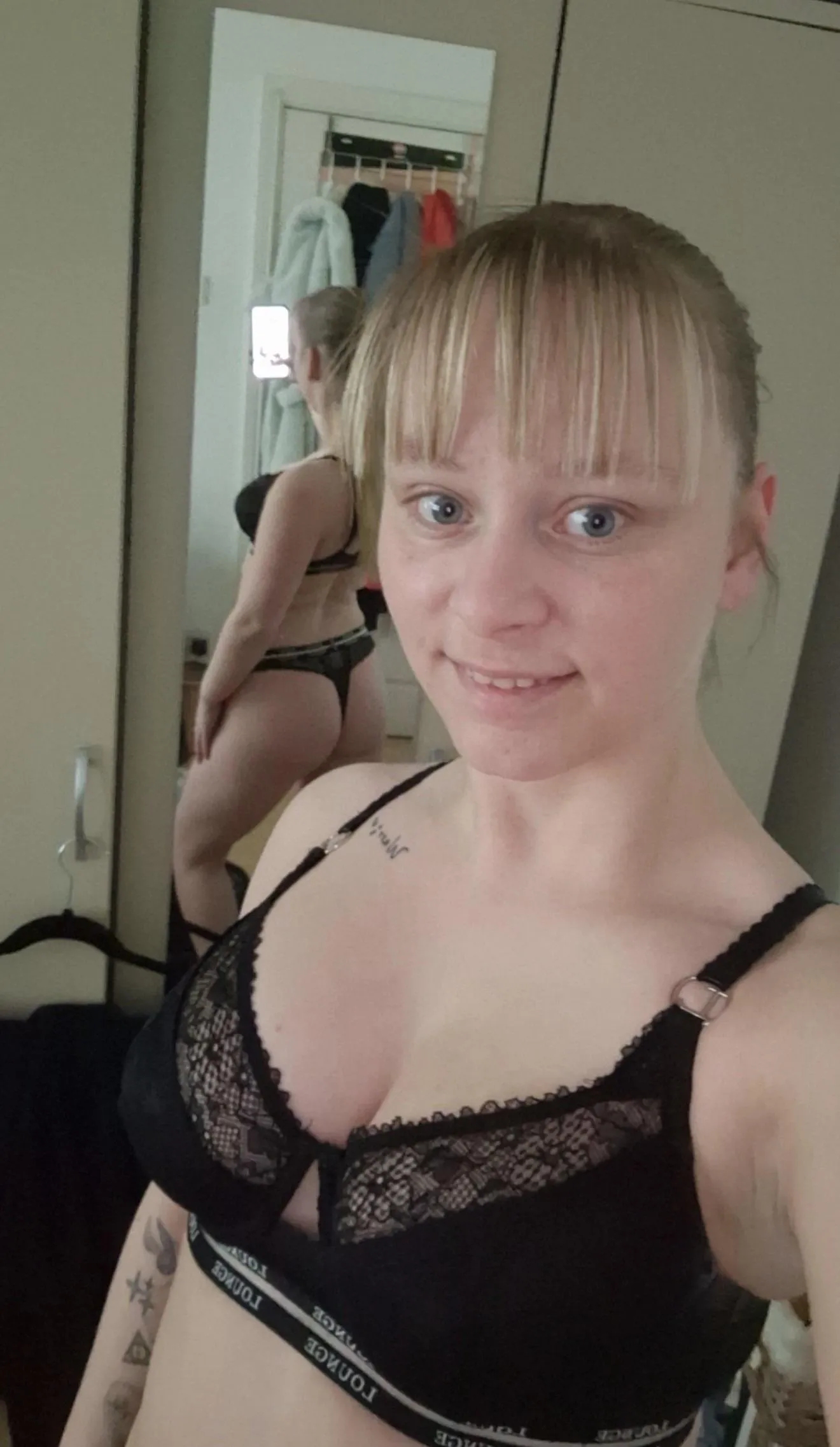 Hope my black lingerie makes you smile 😘