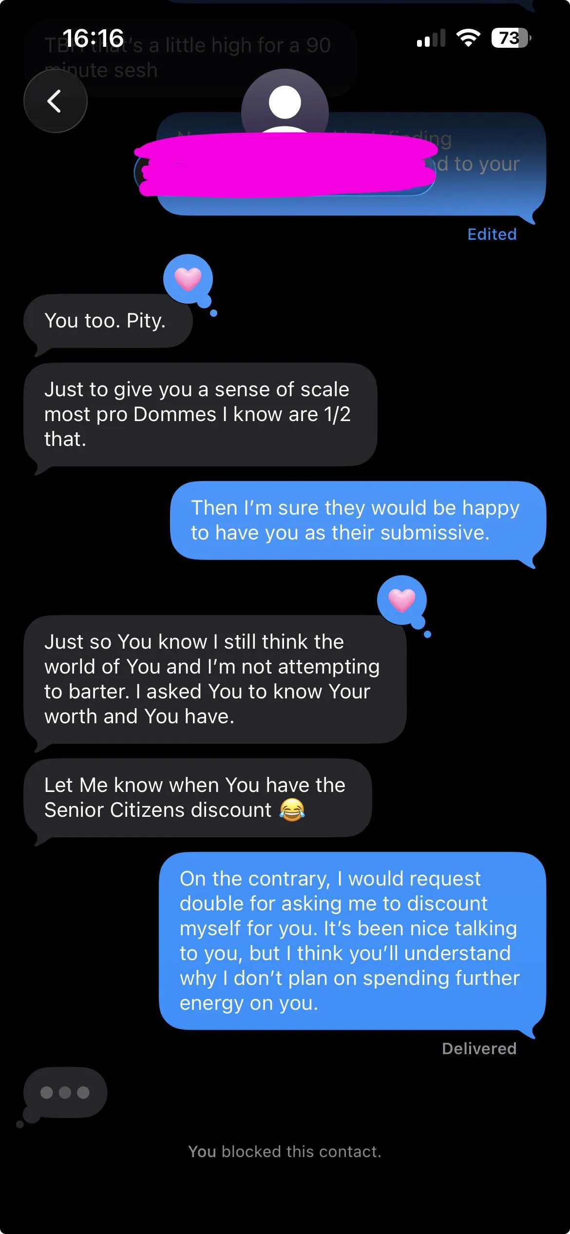 The new iPhone update made this interaction especially satisfying.